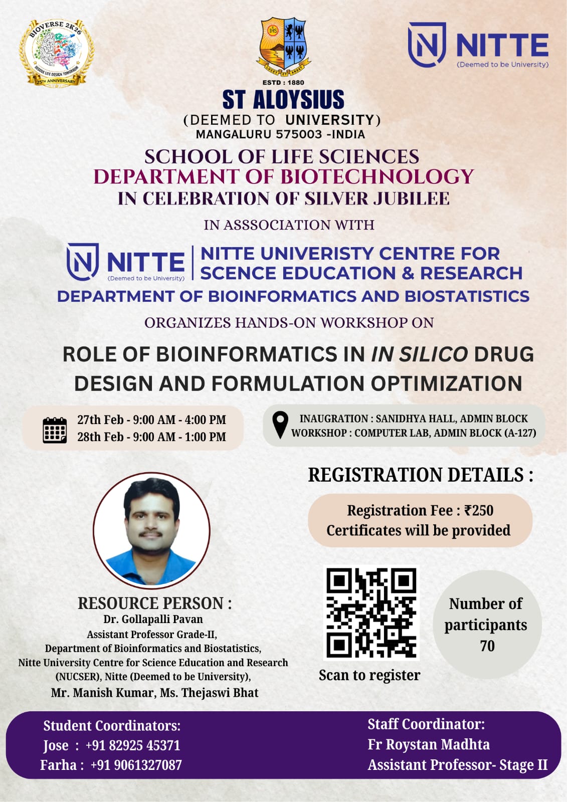Role of Bioinformatics in In Silico Drug Design and Formulation Optimization.