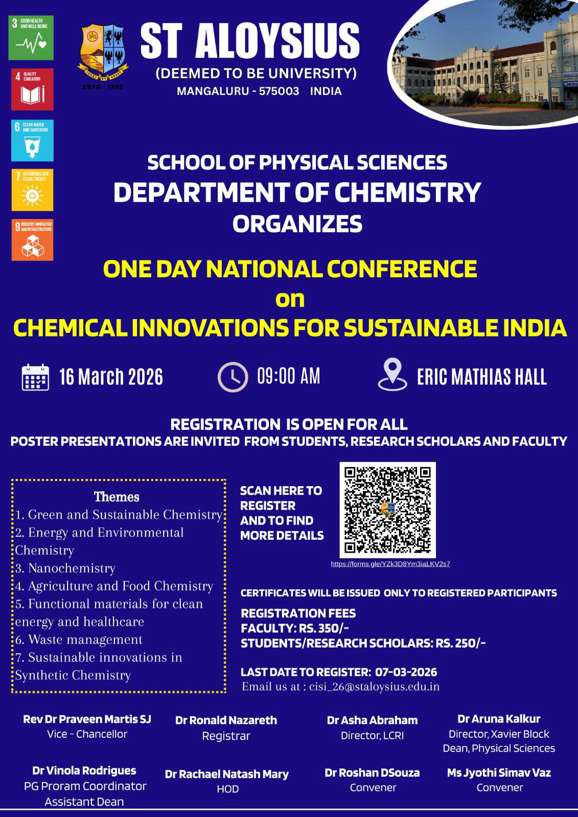 One Day National Conference on Chemical Innovations for Sustainable India