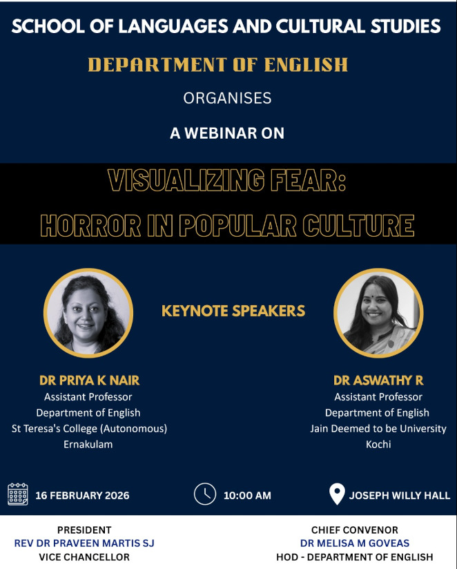 A WEBINAR ON VISUALIZING FEAR:  HORROR IN POPULAR CULTURE